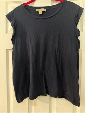 MICHAEL Michael Kors Dark Navy Cotton Sleeveless Tee
